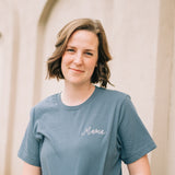 Mama Embroidered T-shirt in Rain