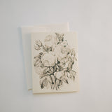 Vintage Black & White Floral Note Card Set | Butterfly