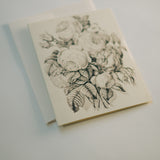 Vintage Black & White Floral Note Card Set | Butterfly
