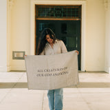 All Creatures Linen Flag in Pebble