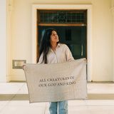 All Creatures Linen Flag in Pebble