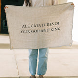 All Creatures Linen Flag in Pebble
