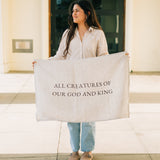 All Creatures Linen Flag in Pebble