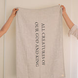 All Creatures Linen Flag in Pebble