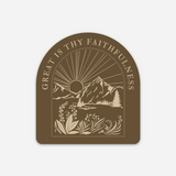 Great is Thy Faithfulness Sticker in Brown