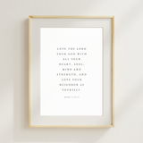 Love the Lord Scripture Art Print