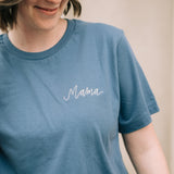 Mama Embroidered T-shirt in Rain
