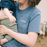 Mama Embroidered T-shirt in Rain