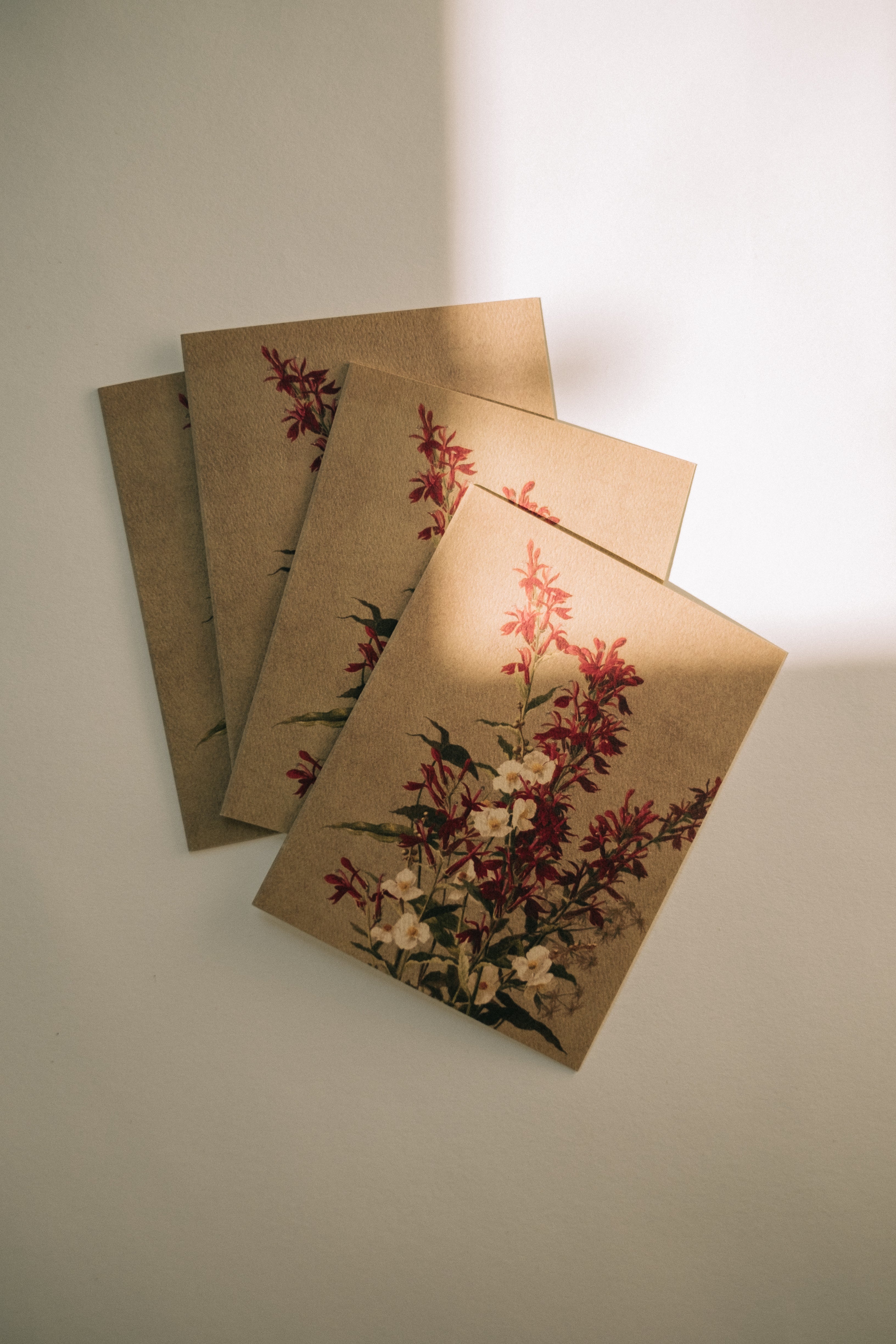 Vintage Red Floral Note Card Pack – These Stones