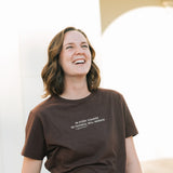 He Faithful Will Remain Organic Cotton T-shirt in Chocolate