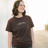 He Faithful Will Remain Organic Cotton T-shirt in Chocolate