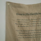 Great is Thy Faithfulness Linen Flag in Beige
