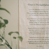 Great is Thy Faithfulness Linen Flag in Ivory