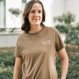 Onward & Upward Embroidered Tee in Hazelnut