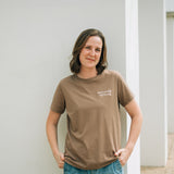 Onward & Upward Embroidered Tee in Hazelnut
