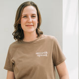 Onward & Upward Embroidered Tee in Hazelnut