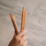 Teak Folding Tongs