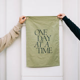 One Day at a Time Linen Flag in Avocado