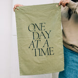 One Day at a Time Linen Flag in Avocado
