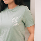 Do It With Love Embroidered T-shirt in Sage
