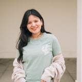 Do It With Love Embroidered T-shirt in Sage