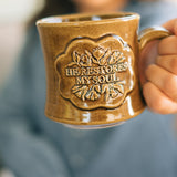 He Restores My Soul Mug in Amber