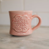 He Restores My Soul Mug in Rosebud
