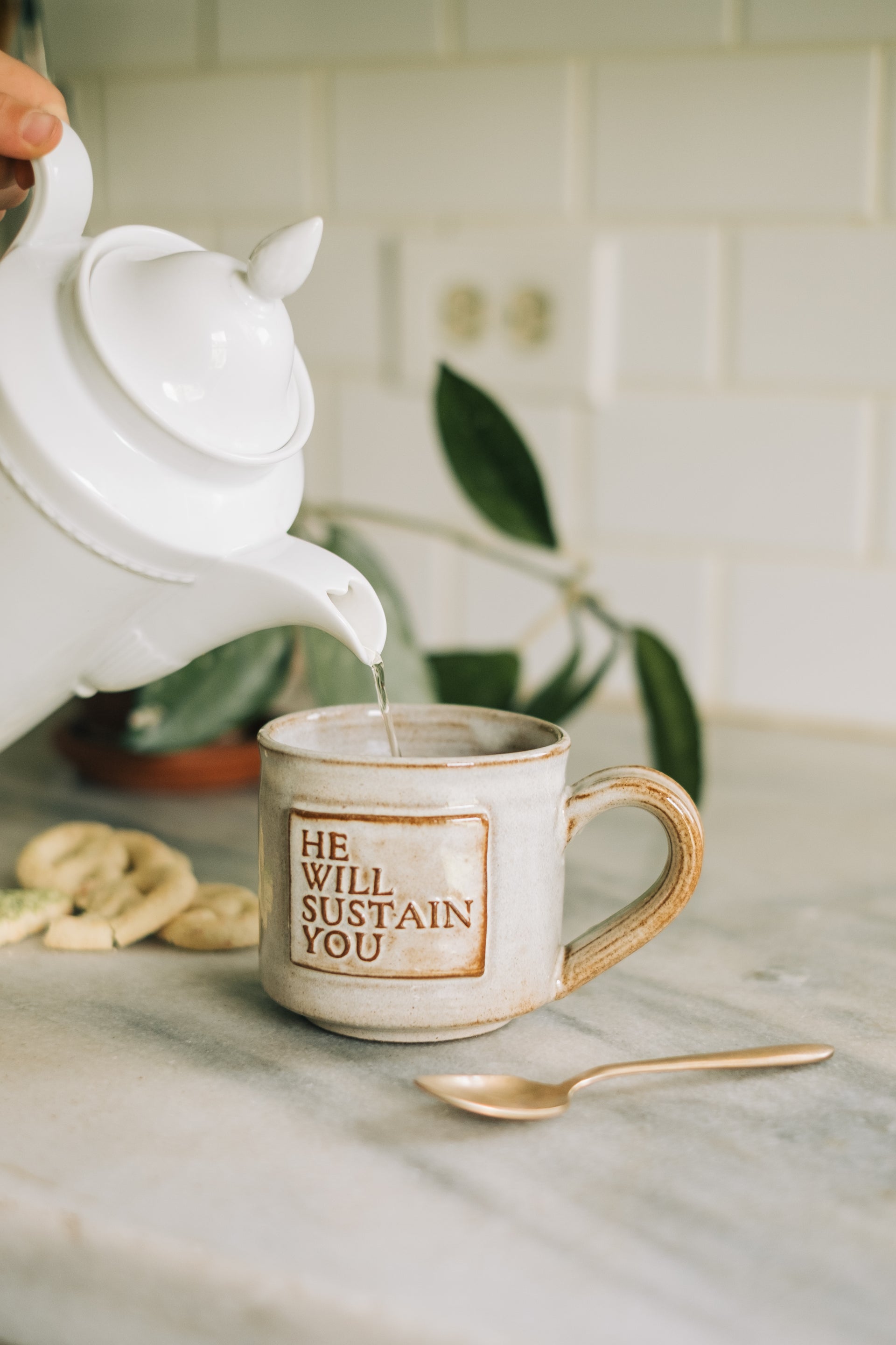 He Will Sustain You Mug in Toast