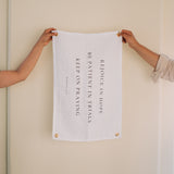 Rejoice in Hope Linen Flag in White