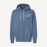 He Restores My Soul Embroidered Hooded Sweatshirt in Blue